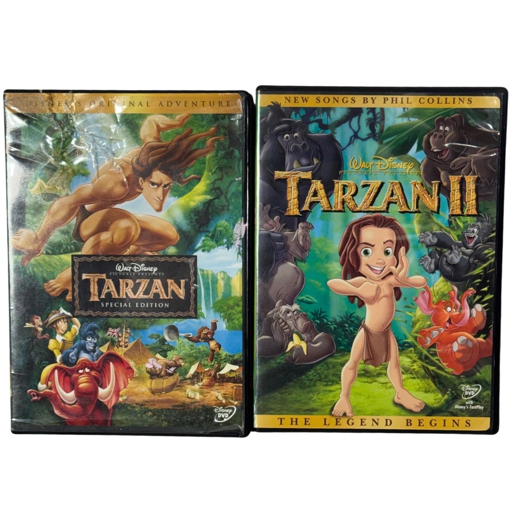 Disney Tarzan Special Ed & Tarzan II The Legend Begins DVD Bundle Kids Movie